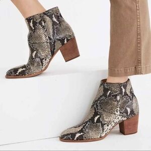 Madewell The Rosie Ankle Boots In Snake Embossed Leather